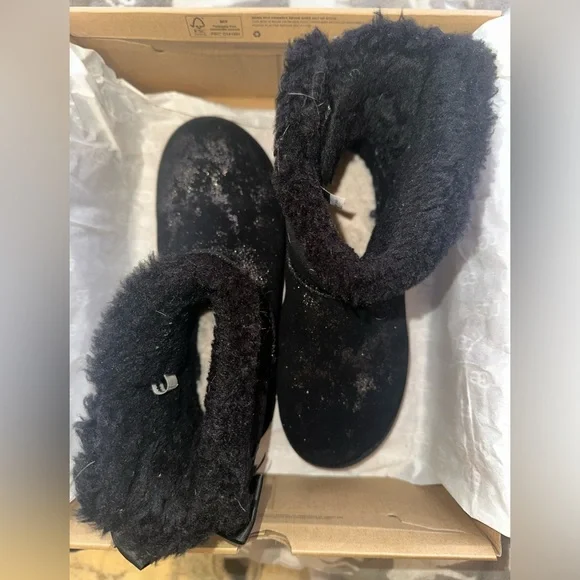 UGG‎ Mini Bailey Bow Glimmer Black Boots - Picture 9 of 14